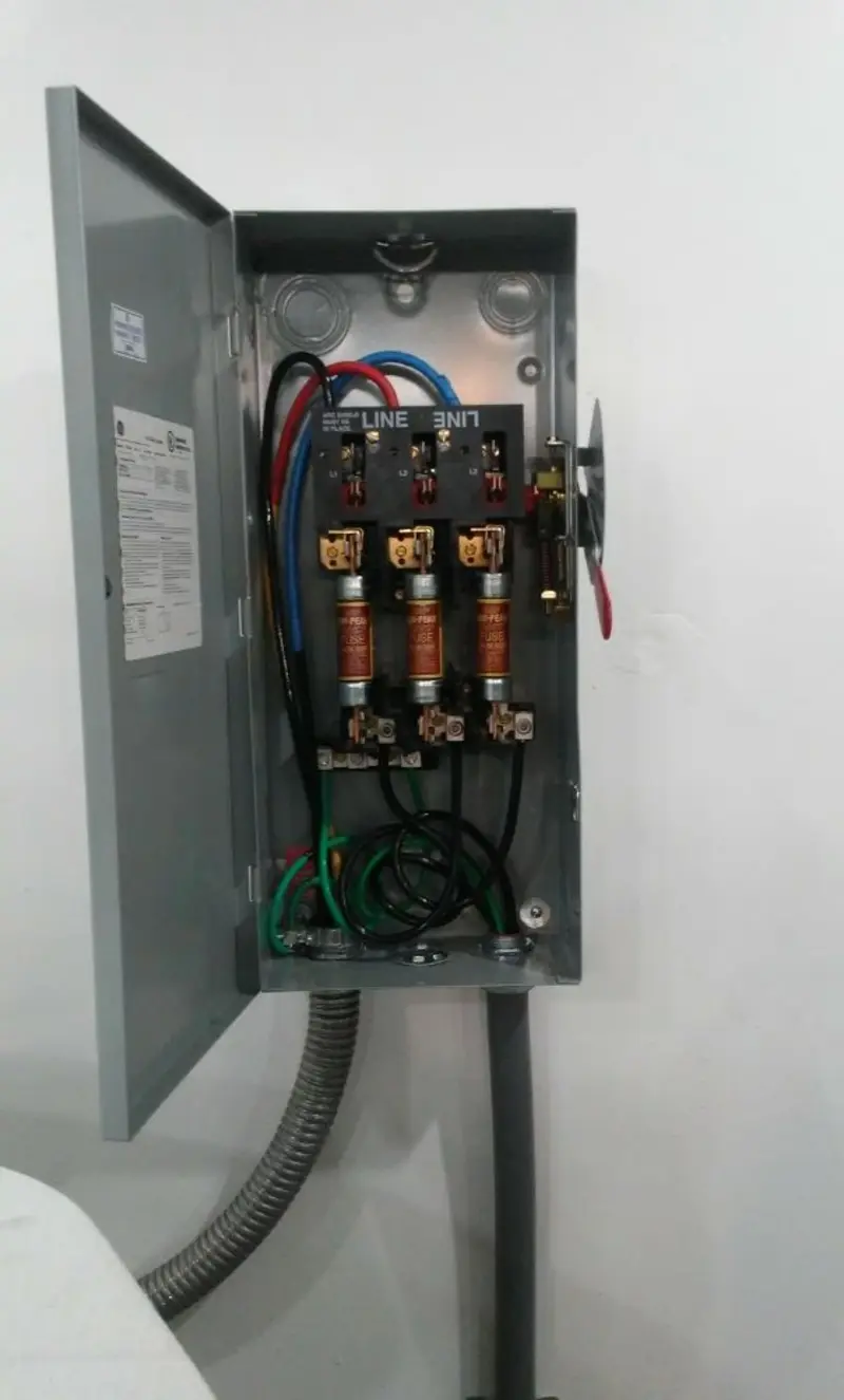 Three-phase disconnect switch installed for Electrical Wiring & Rewiring in Cottonwood Heights